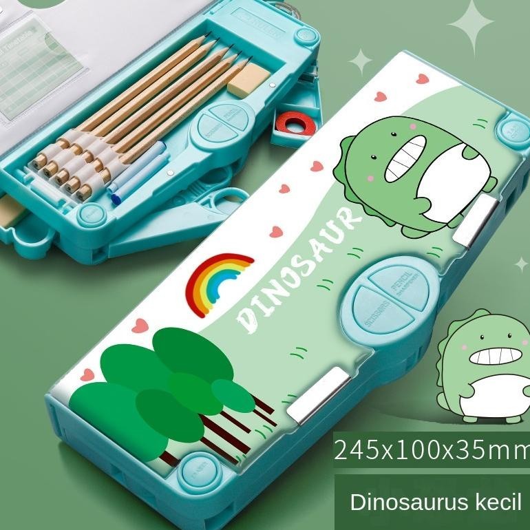 

SPECIAL Tempat pensil anak Kotak Pensil multifungsi kelas atas free Gunting Penggaris Rol Penghapus dan Lakban yui-7