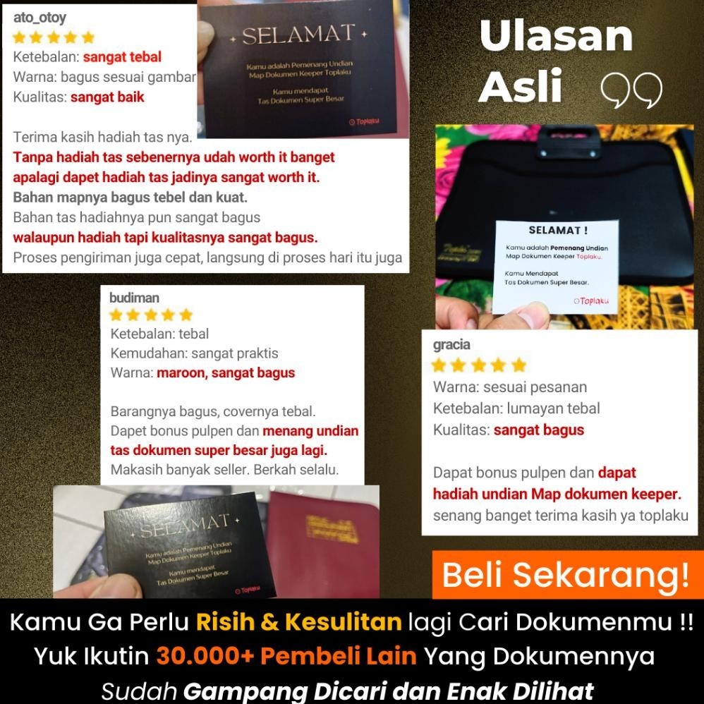 

SALE File Organizer Map Dokumen Keeper Resleting Anti Air Document Ijazah Plastik Tempat Berkas F4 Folder sd-46