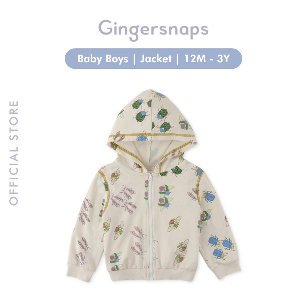 Gingersnaps Baby Hippie Patch Jacket - Jaket Bayi Laki-laki (Putih)