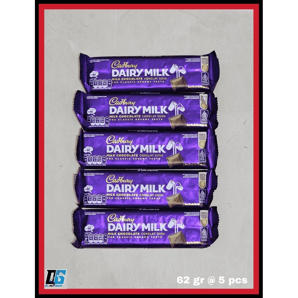 

Coklat Cadbury Diary Milk 62 gr - 5 pcs, Promo Gratis Ongkir Extra - Expired April 2025