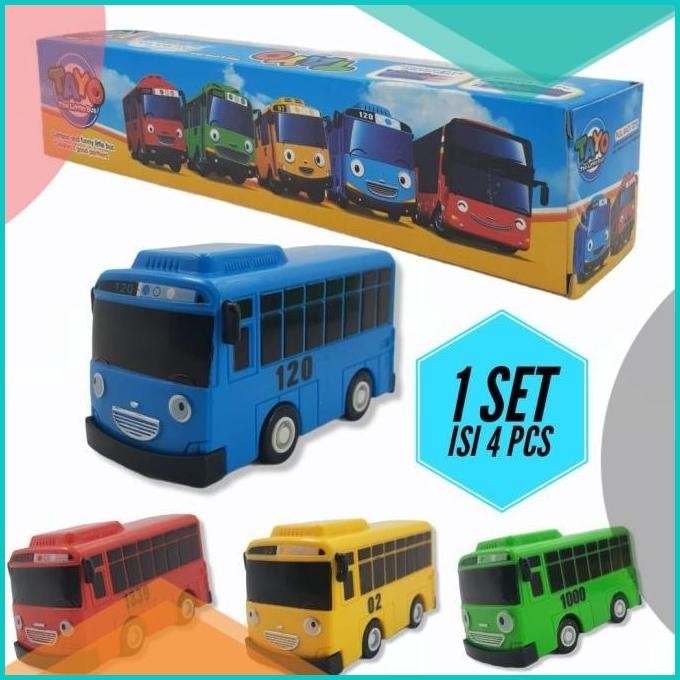 COD 1 Pack Mobilan Bus Mini Tayo Isi 4pcs Tayo the Little Bus Pullback