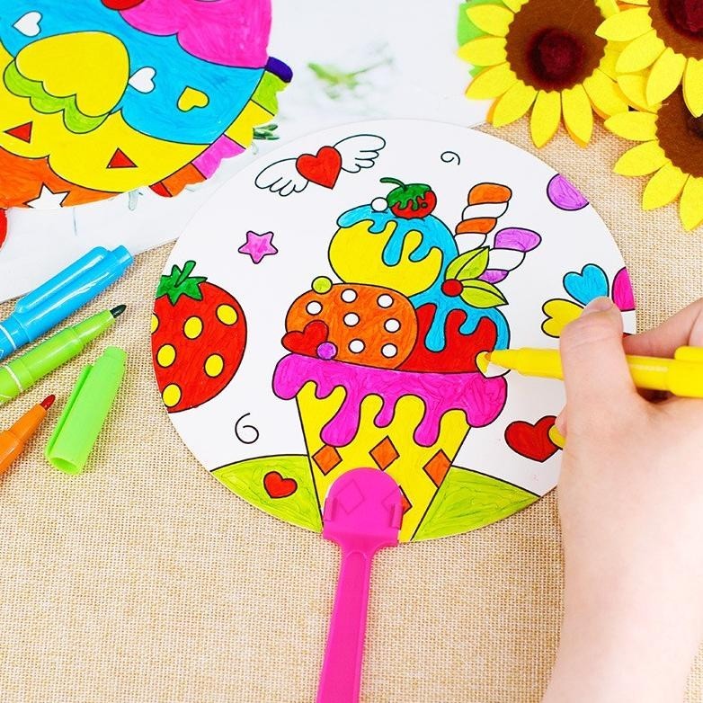 DIY KIPAS KERTAS / Mewarnai Kipas DIY / Prakarya anak / KIPAS KERTAS Prakarya