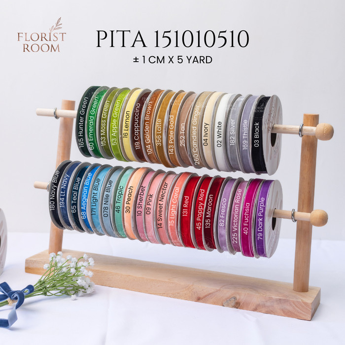 

TERMURAH Pita 151010510 1cm x 5yard - Pita Beludru - Velvet Ribbon