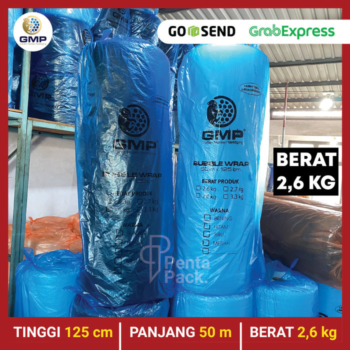

BRG BARU Bubble Wrap GMP 125 cm X 50 m (Putih/Hitam) Berat 2,6 kg