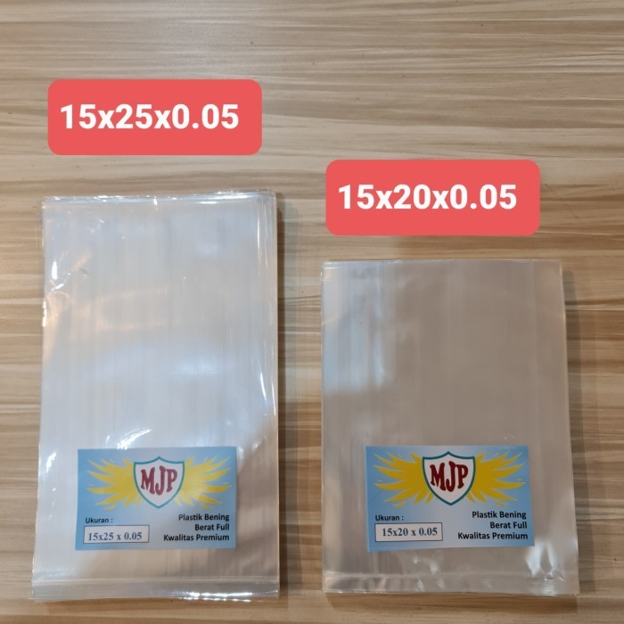 

TERMURAH Plastik PP Bening Merk MJP Tebal 0.05 Uk. 15x20 15x25