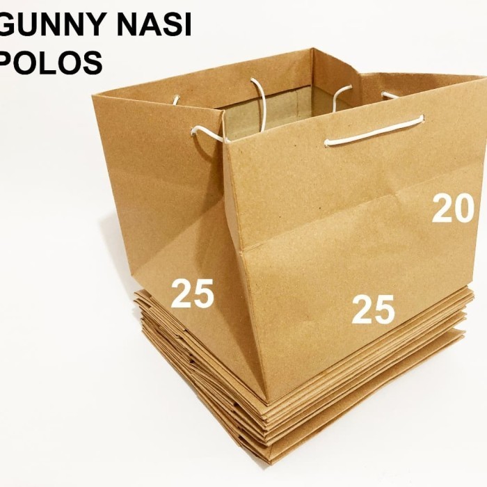 

PROMO PAPER BAG BOX NASI POLOS ( 25 X 25 X 20 ) - 12 PCS (1 LUSIN)
