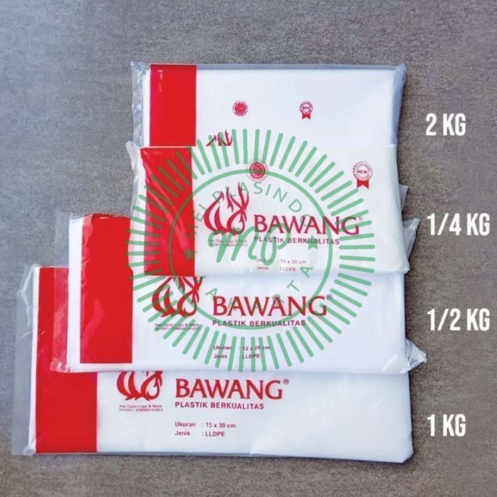 

JUAL PLASTIK PE BAWANG HARGA TERMURAH !! UK. 10X20 12X25 15X30 20X35 @1kg