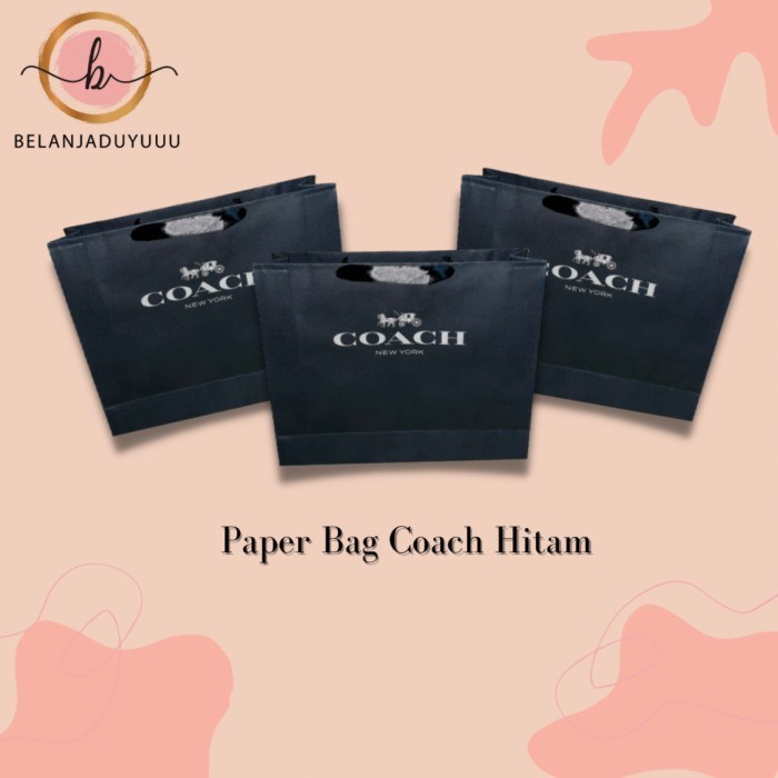 

JUAL Paper Bag Coach Hitam Pembungkus Kado Tas Branded