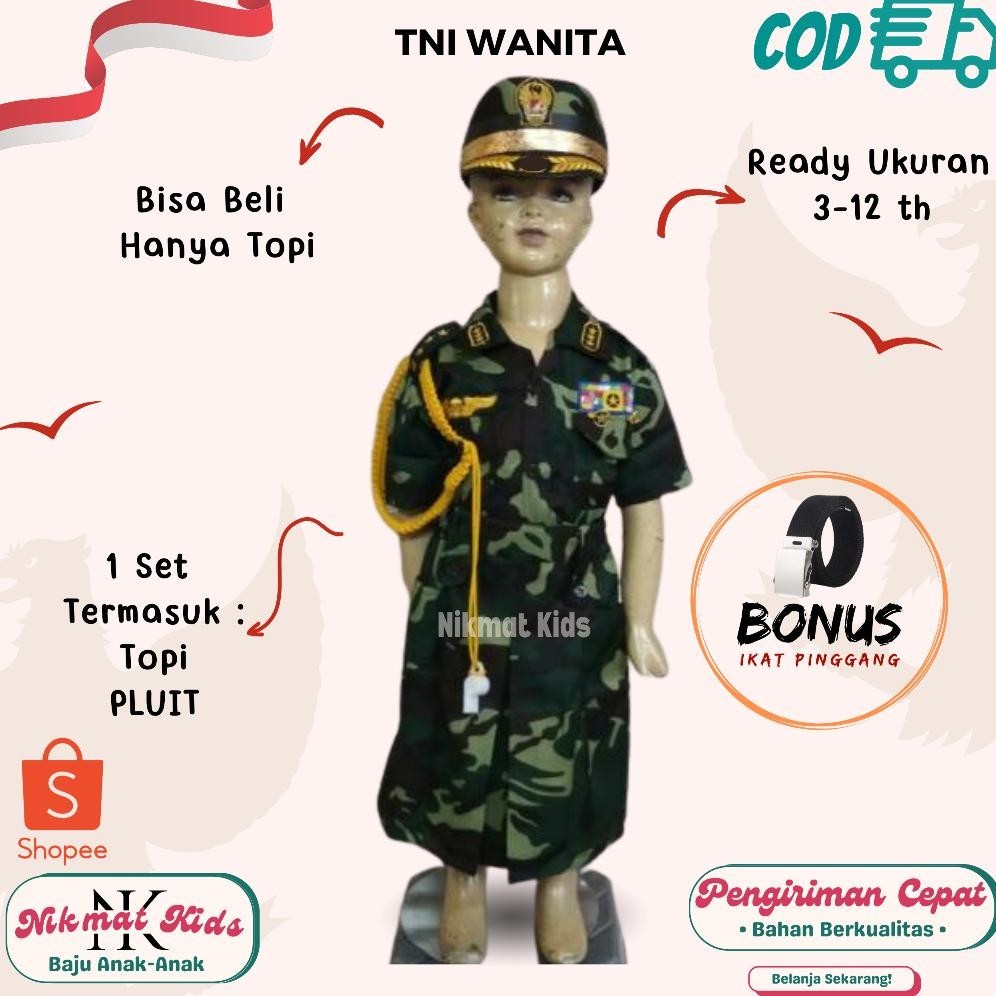 fx-45 Baju tentara anak perempuan loreng baju profesi seragam tni anak perempuan pocil kostum tentar