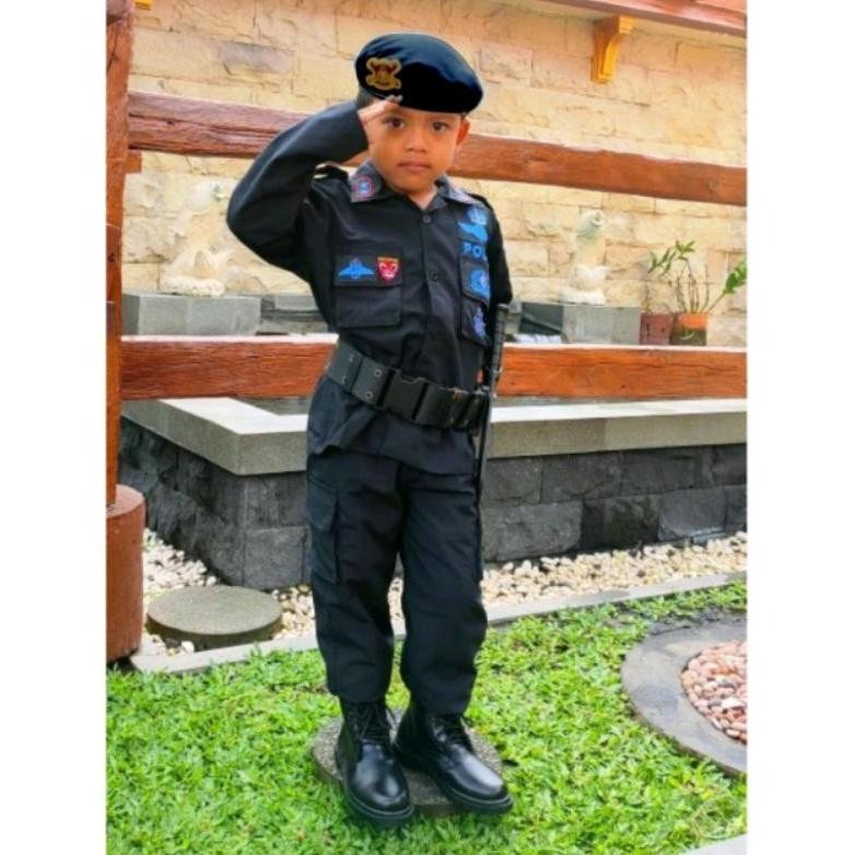 Oz67 Baju Profesi Anak PDL BRIMOB TERMURAH / Baju Brimob Anak / KOSTUM ANAK BRIMOB CILIK / BAJU KARN