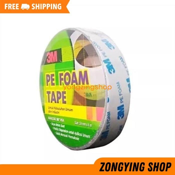 

DOUBLE TAPE BUSA 3M PE FOAM TAPE 24 MM X 4 M ORIGINAL SERBAGUNA ZONGYING SHOP DIJAMIN GRATIS ONGKIR