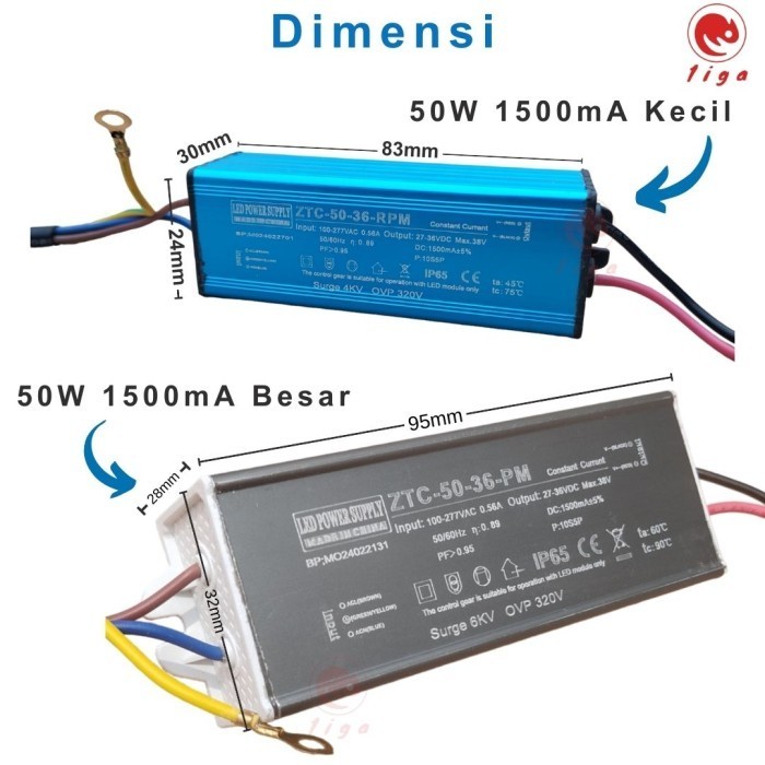 Sukaca - Driver Lampu Led 50W 1500Ma Untuk Lampu Sorot Pju Cobra