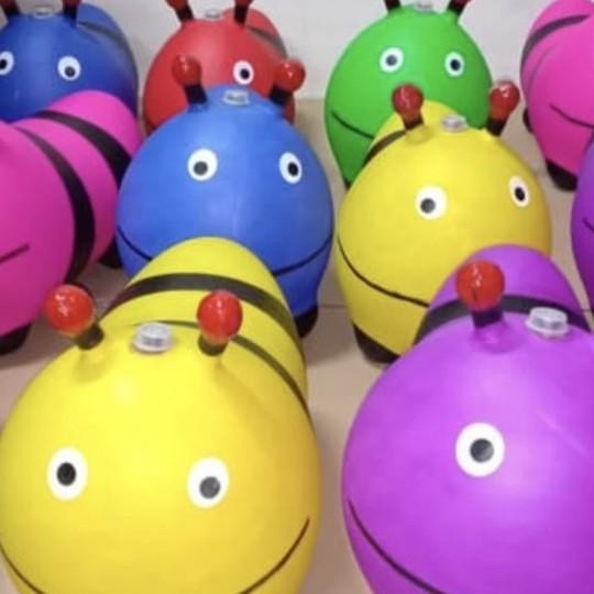 Animal Jumping Musik Tebal Ulat / (Sni) Mainan Kuda Kudaan Anak