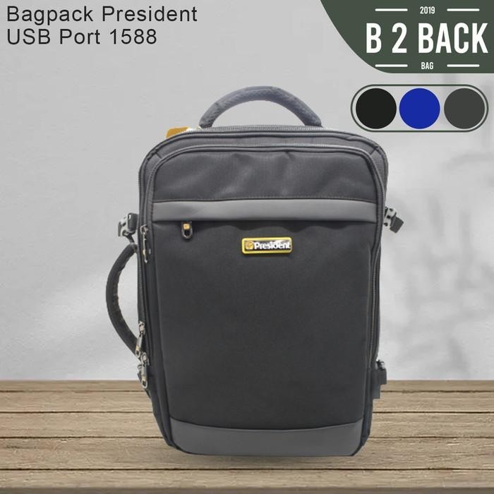 TAS RANSEL LAPTOP USB PORT PRESIDENT 16" KANVAS ORIGINAL 1588-2