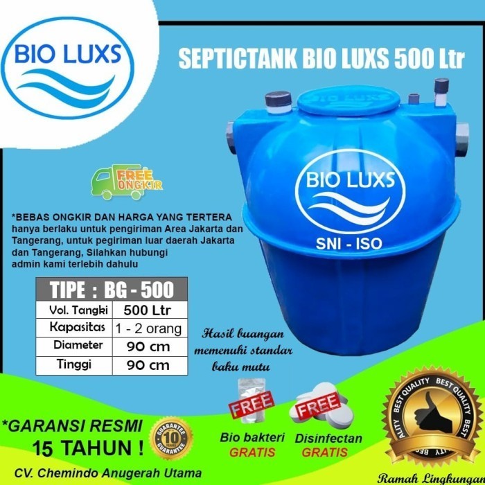 septictank biofil, septictank biotech, septictank bioluxs 500 Liter