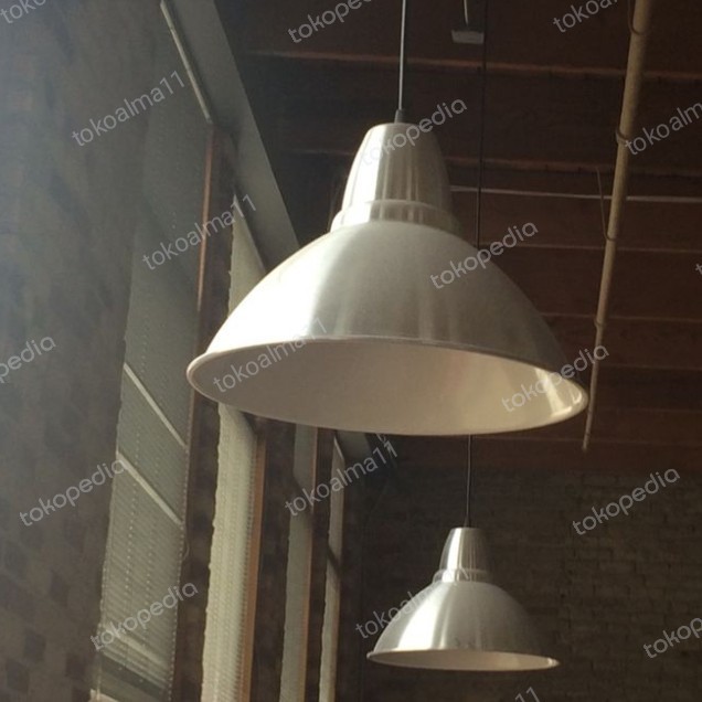 Sukaca - Kap Lampu Modern Silver Alumunium Full Set 30X23Cm