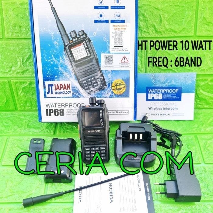 {SyaneShop} HT WEIRCOM WR88 PLUS 6BAND SPORT RADIO WEIRCOM WR 88 PLUS SPORT RADIO - Hitam Limited