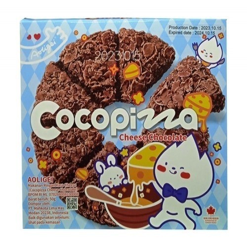 S66745 AOLIGEI COCOPIZZA CHEESE CHOCOLATE SNACK JEPANG 50GR PACK MAJU BERSAMA (20250910)