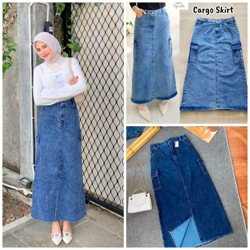 PROMO ROK JEANS CARGO SKIRT ROK SPAN LEVIS JUMBO