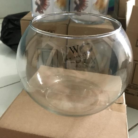 Vas Bunga Bulat Kaca Bening 2 Liter Pot Bunga Kaca Bulat Lucu Cylinder