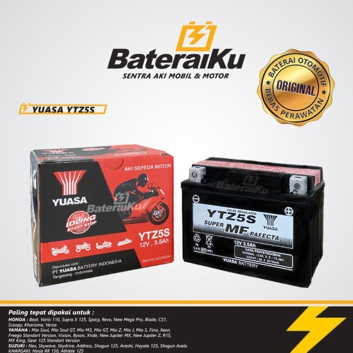 Terlaris JUAL AKI MOTOR YUASA MF YTZ5-S UNTUK REVO, SCOOPY, MIO, FINO, XEON DLL SALE
