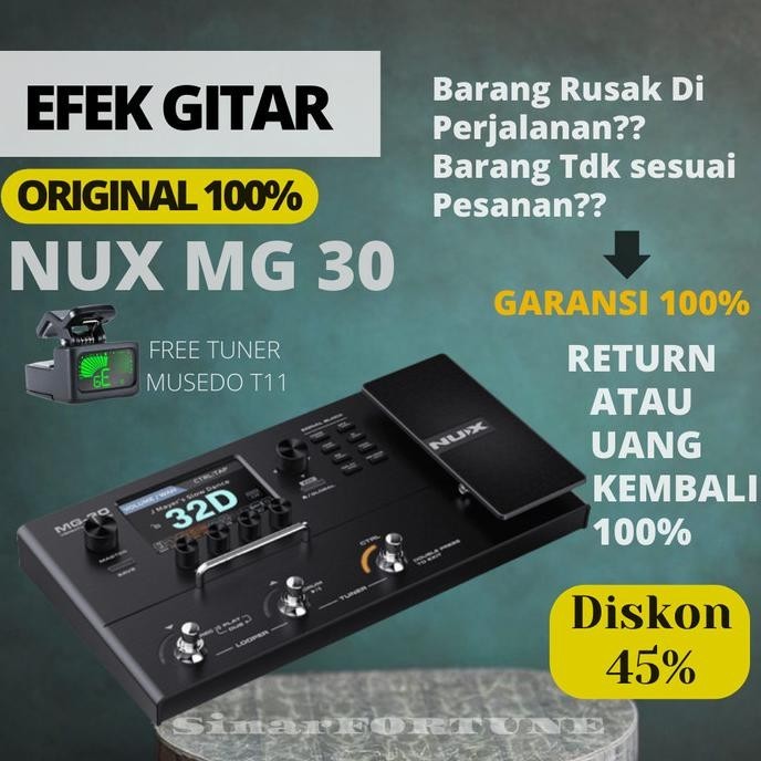 Nux Mg30 Mg 30 Multi Effect Digital Efek Gitar Listrik Elektrik Efek