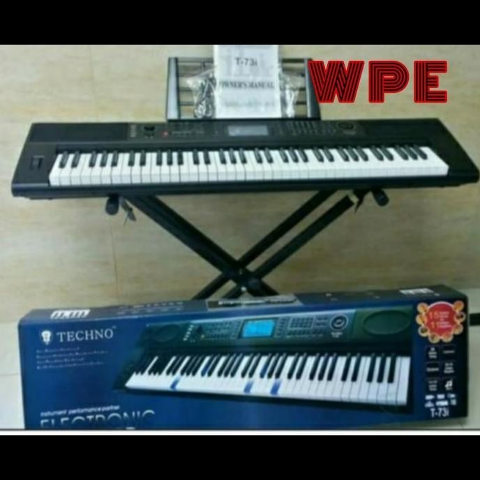 Keyboard Techno T73I T 73I T73 Seri Terbaru 6 Oktaf Plus Stand Double