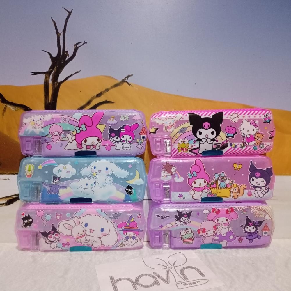 

8.8 Kotak Pensil Magnet Transparant Oval Sanrio Pencil Case