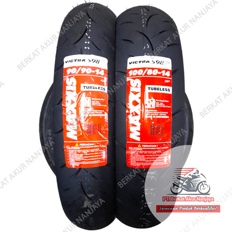 Sepasang Ban Motor Vario 150, Xride 125 Maxxis Victra 90 90 dan 100 80 14 ban Tubeless BONUS Pentil
