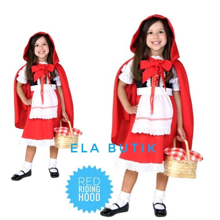 Halloween Kostum Red Riding Hood-Jubah-Si Tudung Merah