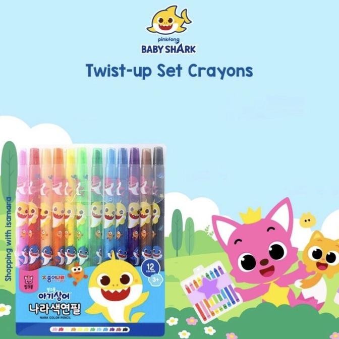 

PINKFONG BABY SHARK TWIST UP SET CRAYON / KRAYON / PENSIL WARNA CRAYON SET ANAK LENGKAP HALUS NYAMAN BAGUS BERKUALITAS BRAND OFFICIAL TERLARIS TERBARU TERMURAH UNIK COD