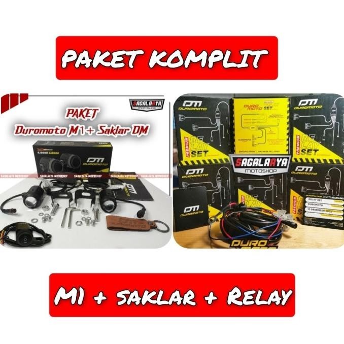 Paket Komplit Lampu Duromoto M1 Saklar Dan Relay Set Original Dm M 1 Promo