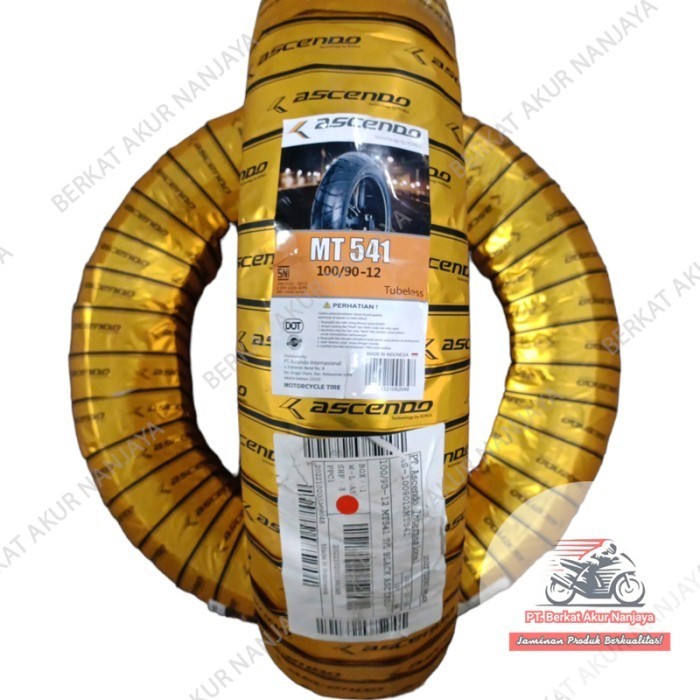 Ban ASCENDO SCOOTER MT541 100/90 RING 12 TUBELESS Bonus Pentil