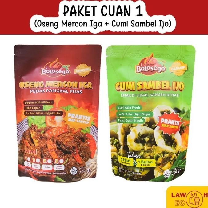 

BOLOSEGO CUAN 1 - Cumi Sambel Ijo + Oseng Mercon Daging Iga Sapi BKS88