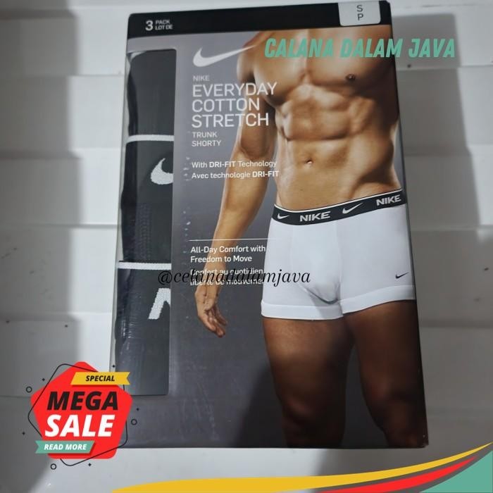 NIKE ORIGINAL TRUNK BOXER BRIEF BLACK COTTON STRETCH  BEST QUALITY 