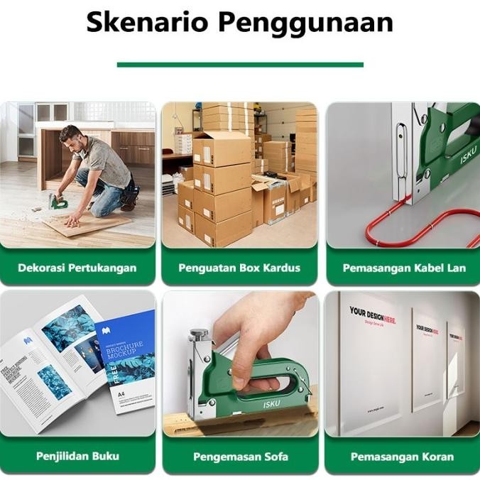 

Fg-87 Isku Isi Staples Tembak Jok Motor/Stapler Tembak Kayu Gun Paku Steples Tembak 3 In 1 Tacker Bisa 3 Jenis Staples - 1 Set Terlaris
