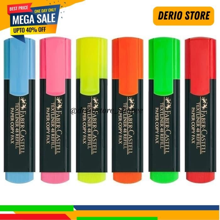

STABILO KUNING HIJAU BIRU PINK/ HIGHLITER/ TEXTLINER 48 FABER CASTEL BAIK