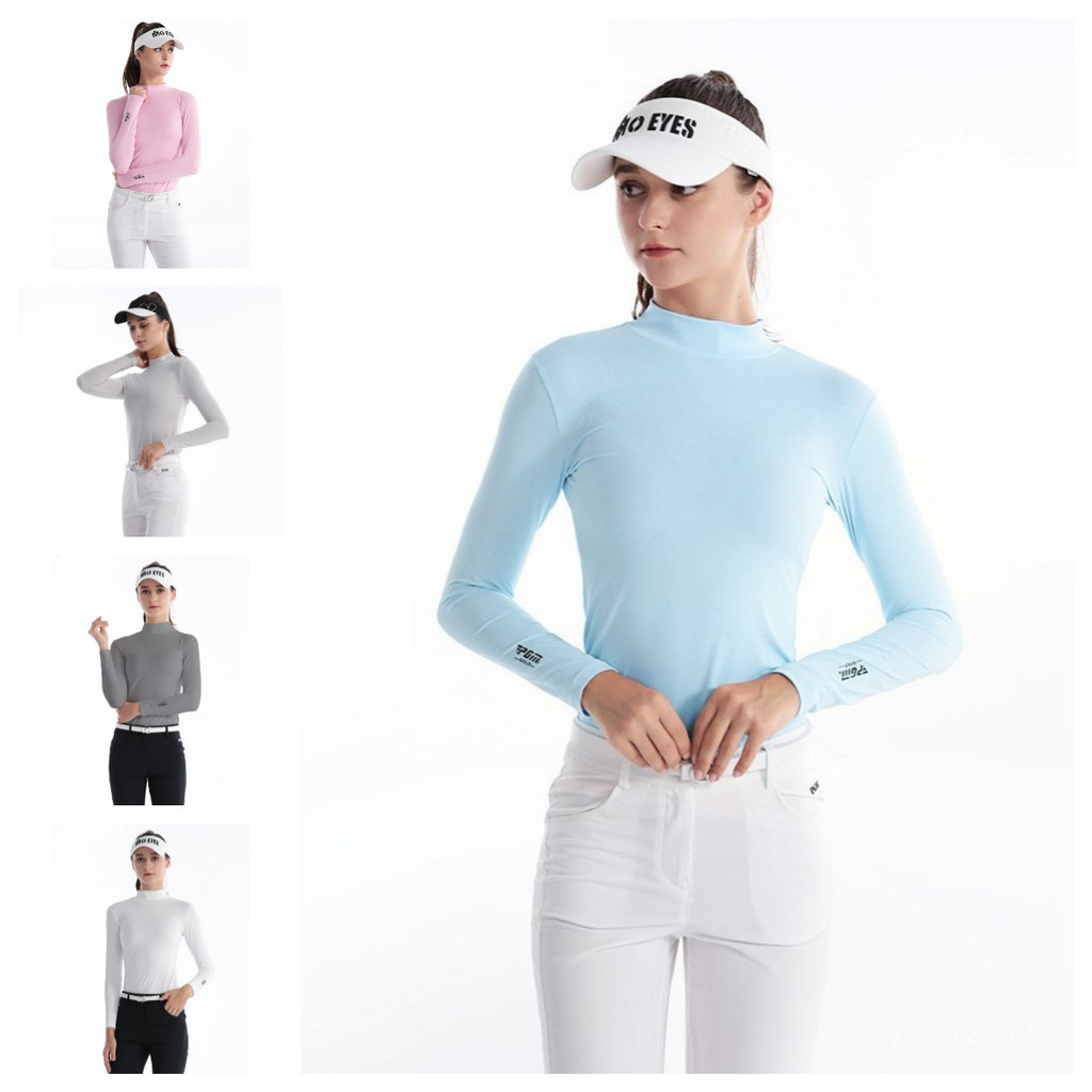 Pakaian Golf Wanita Lengan Panjang, Baju Pakaian Golf Wanita, Sutra Es, Kaus Dalam Pelindung Matahar