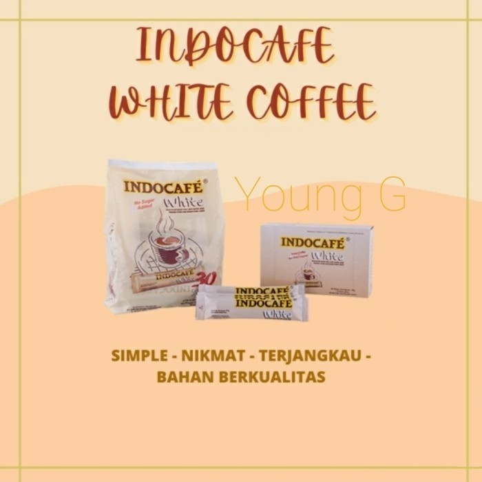 

Indocafe White Coffee 30 Sticks No Sugar / Kopi Putih Bebas Gula
