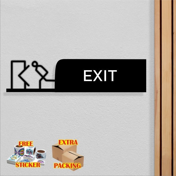 

Grosir Papan tanda akrilik sign board Exit Keluar Keren