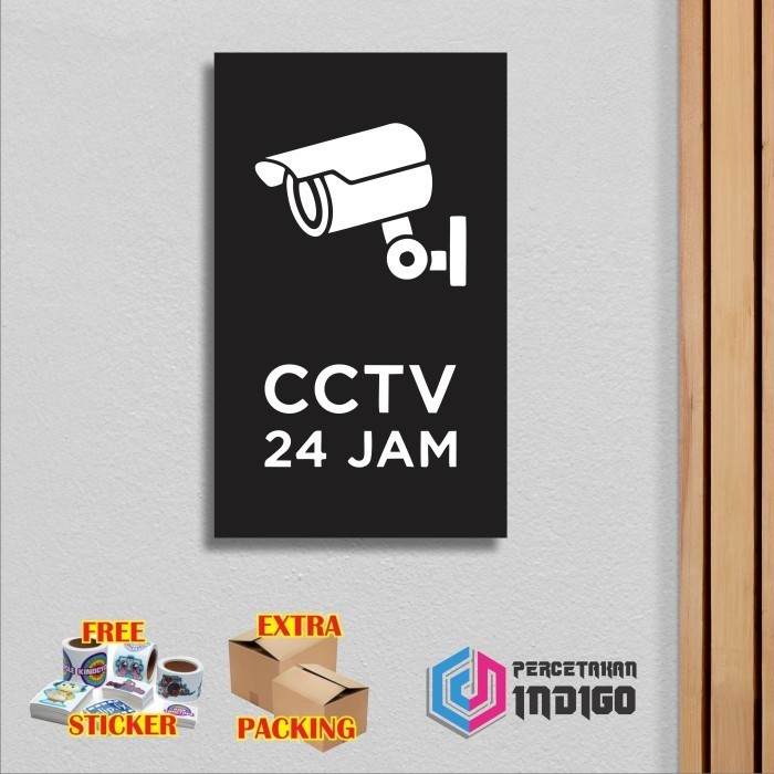 

Murah Papan tanda sign board akrilik 15cmx25cm cctv 24 jam Keren