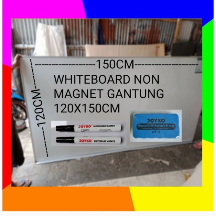 

PAPAN TULIS WHITEBOARD NON MAGNET GANTUNG SINGLE FACE 120X150CM