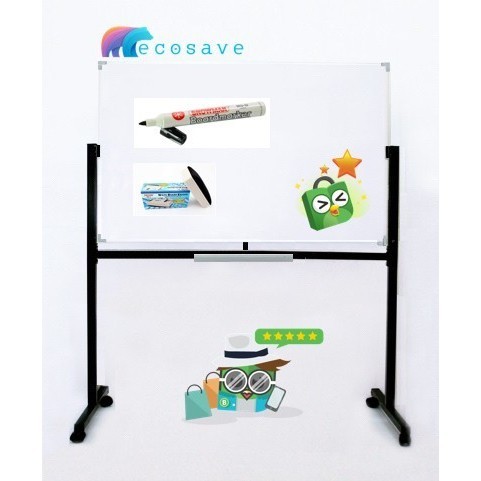 

Whiteboard Standing Non Magnetic 90x200 cm Single EcoSave + Ongkir