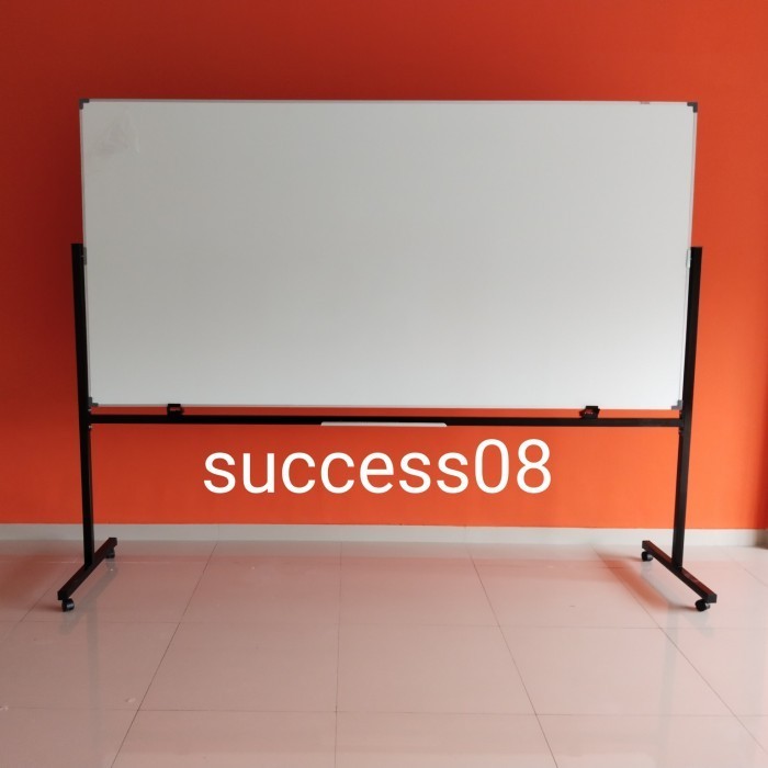 

Whiteboard / Papan tulis magnetic double face stand uk 120x240 Cm