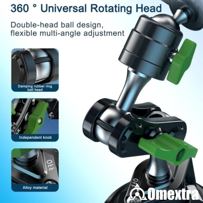 Prime Phone Holder Omextra Tempat Hp Mobil Vlog Shooting Metal Rotate