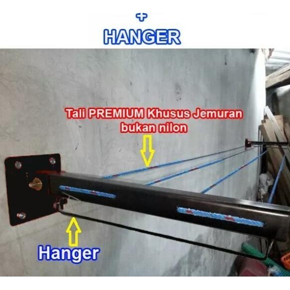 Terbaru Jemuran Pakaian Nempel Dinding Tembok Lipat +Tali 1