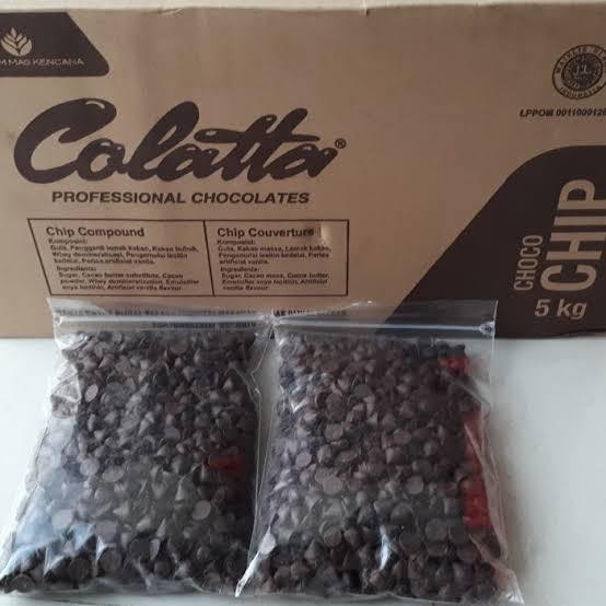 

SALE COLLATA DARK CHOCOLATE CHIPS 1 KG REPACK - CHOCO CHIPS - COKLAT