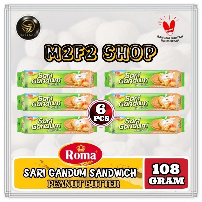 

BIG SALE Roma Biskuit Sari Gandum Sandwich Peanut Butter - 115 gr (Harga Pack)