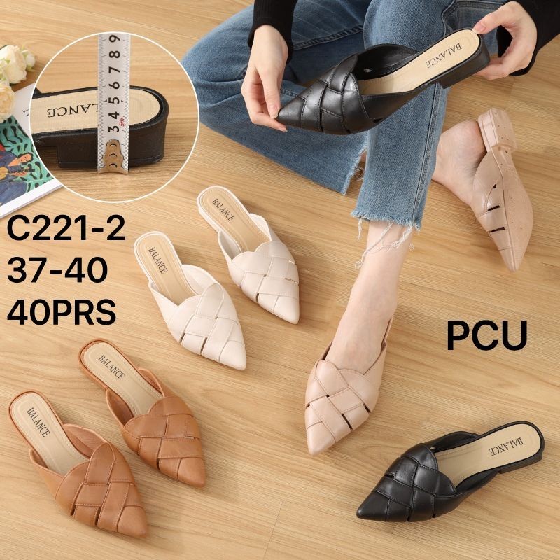 Sepatu Sandal Bustong Jelly Shoes Lancip Wanita Anyam C221