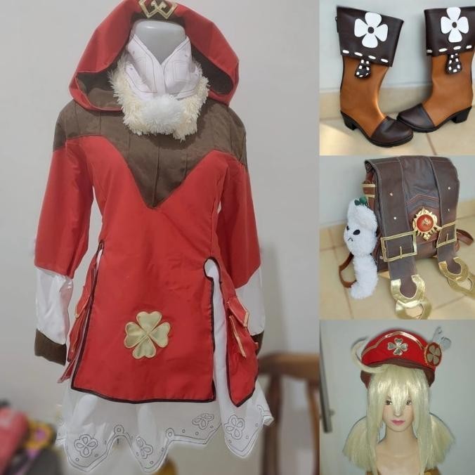 Klee wig shoes bag costume genshin impact cosplay